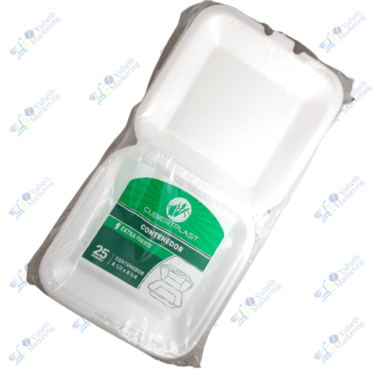 Cubiertplast Contenedor Plástico para Comida 81/2 x 81/4 Kit x 25 u