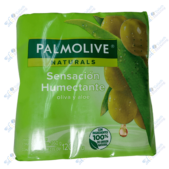Palmolive Jabón de Tocador Humectante Oliva y Aloe 120 g Packx3u 360 g