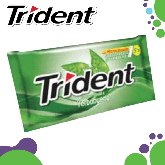 Adams Trident Yerbabuena Chicles sin Azúcar Packx5u 8.5 g
