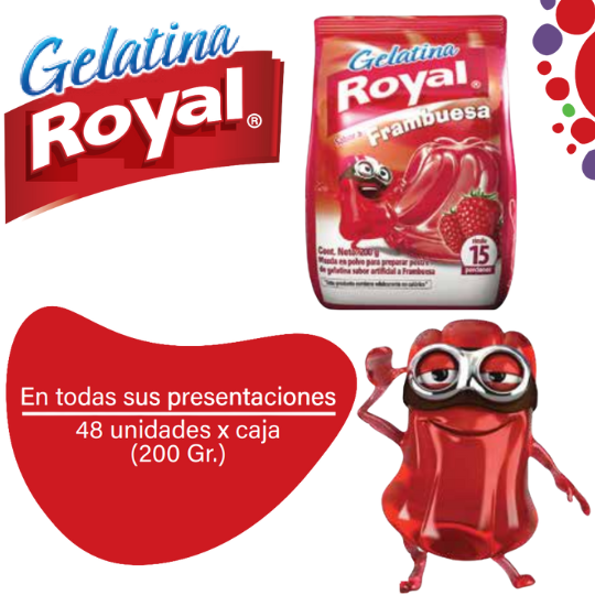Royal Gelatina en Polvo Frambuesa Caja 48x200g